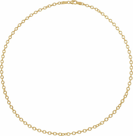 14K Yellow Gold 3.25 mm Oval Cable 24" Chain