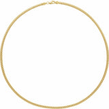 14K Yellow 3.3 mm Cuban Link Curb 18" Chain