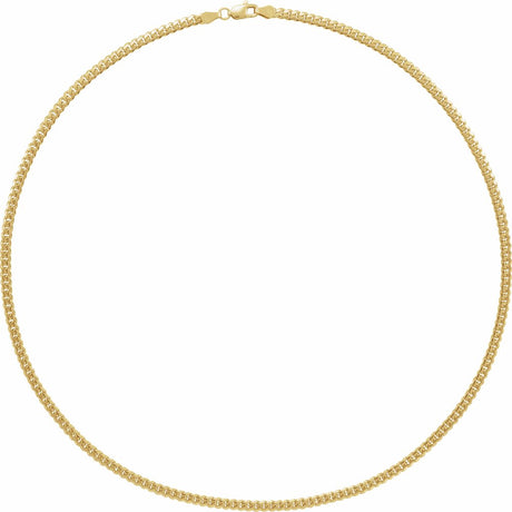 14K Yellow 3.3 mm Cuban Link Curb 18" Chain