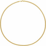 14K Yellow Gold 3.3 mm Cuban Link Curb 18" Chain