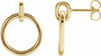 14K Yellow Circle Dangle Earrings