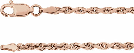 14K Rose Gold 2.5 mm Diamond-Cut Rope 20" Chain