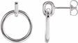 Sterling Silver Circle Dangle Earrings