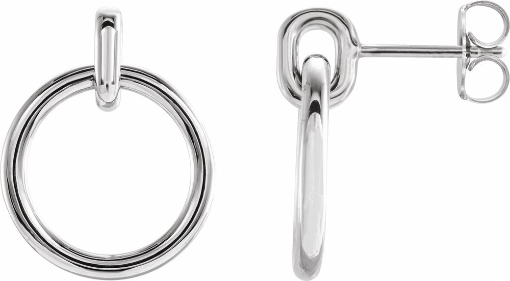 Sterling Silver Circle Dangle Earrings