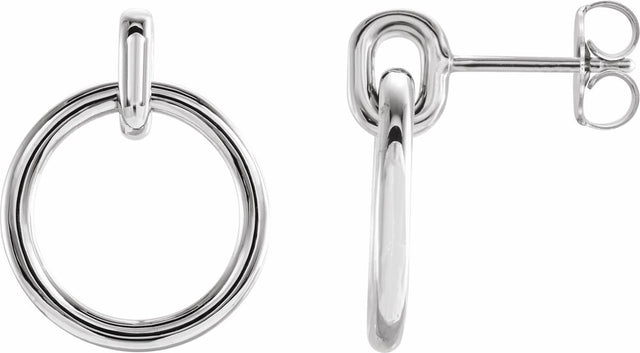Sterling Silver Circle Dangle Earrings