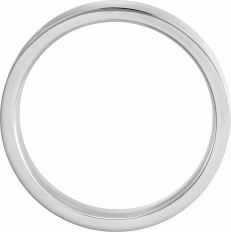 14K White 4 mm Concave Edge Band with Satin Finish Size 9