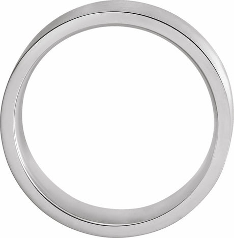 10K White 7 mm Concave Edge Band with Satin Finish Size 10