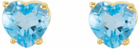 14K Yellow Natural Swiss Blue Topaz Earrings