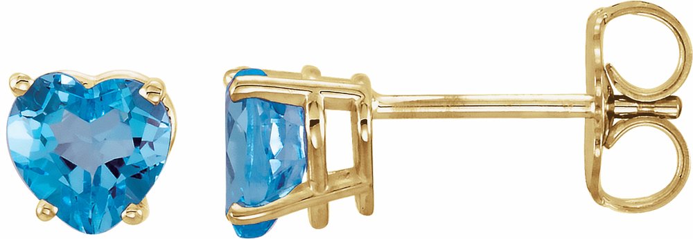 14K Yellow Natural Swiss Blue Topaz Earrings