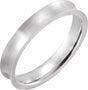 14K White 4 mm Concave Edge Band with Satin Finish Size 9