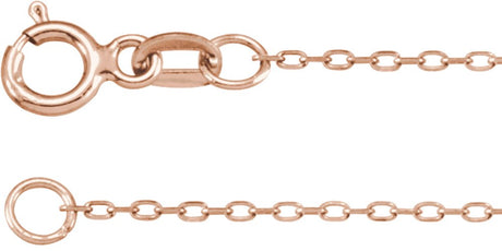 14K Rose Gold .80 mm Diamond-Cut Cable 18" Chain