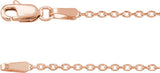 14K Rose Gold 1.4 mm Diamond-Cut Cable 16" Chain