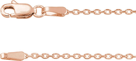 14K Rose Gold 1.4 mm Diamond-Cut Cable 18" Chain