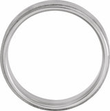14K White 6 mm Design Band with Satin/Polished Finish Size 10.5