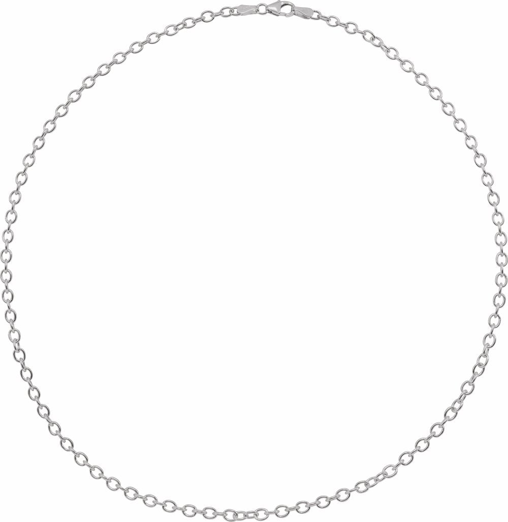 Sterling Silver 3.25 mm Oval Cable 24" Chain