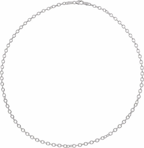 Sterling Silver 3.25 mm Oval Cable 24" Chain