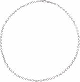 Sterling Silver 3.25 mm Oval Cable 24" Chain