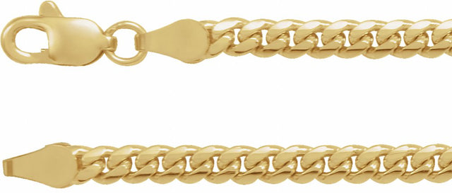 14K Yellow 3.3 mm Cuban Link Curb 18" Chain