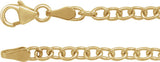 14K Yellow Gold 3.25 mm Oval Cable 18" Chain