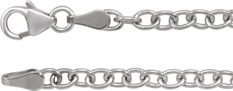 Sterling Silver 3.25 mm Oval Cable 7" Chain