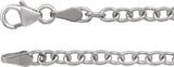 Sterling Silver 3.25 mm Oval Cable 18" Chain