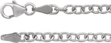 Sterling Silver 3.25 mm Oval Cable 24" Chain
