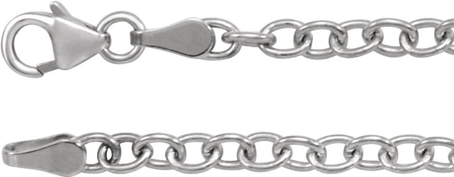 Sterling Silver 3.25 mm Oval Cable 24" Chain