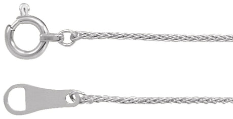 Platinum .8 mm Wheat 18" Chain