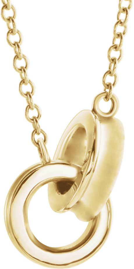 14K Yellow Gold Interlocking Circle 18" Necklace