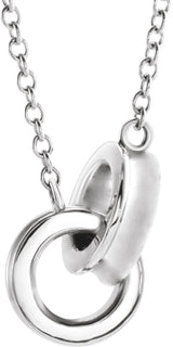 14K White Gold Interlocking Circle 18" Necklace
