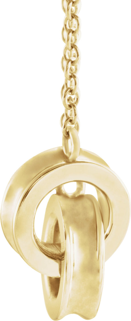 14K Yellow Gold Interlocking Circle 18" Necklace