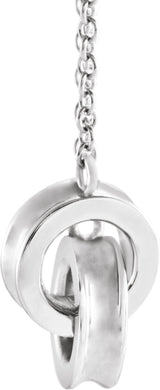 14K White Gold Interlocking Circle 18" Necklace