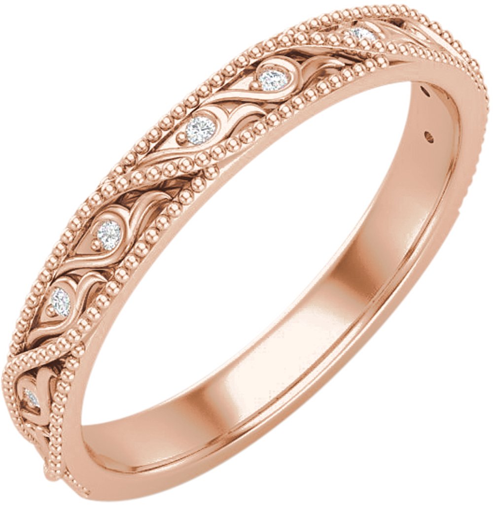 14K Rose .05 CTW Natural Diamond Anniversary Band