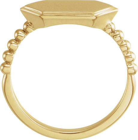 14K Yellow 15x7 mm Geometric Signet Ring