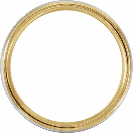 10K Yellow/White/Yellow Gold 6 mm Comfort-Fit Band Size 9