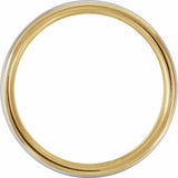 14K Yellow/White/Yellow Gold 6 mm Grooved Comfort-Fit Half Round Band Size 10