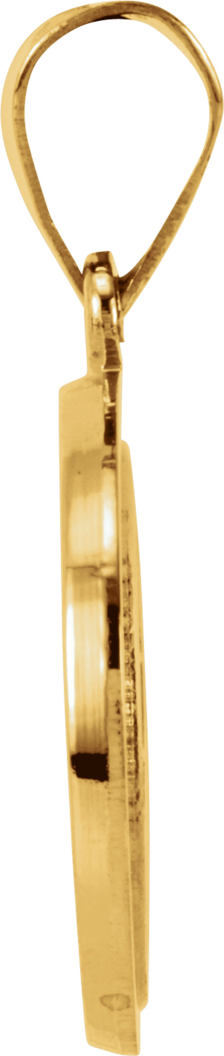 14K Yellow 15 mm Hollow Round Miraculous Medal