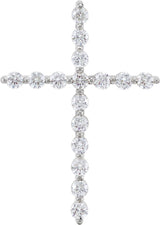 14K White 1/2 CTW Natural Diamond Cross Pendant