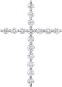 14K White 1/2 CTW Natural Diamond Cross Pendant