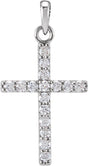 Sterling Silver 1/10 CTW Natural Diamond Cross Pendant