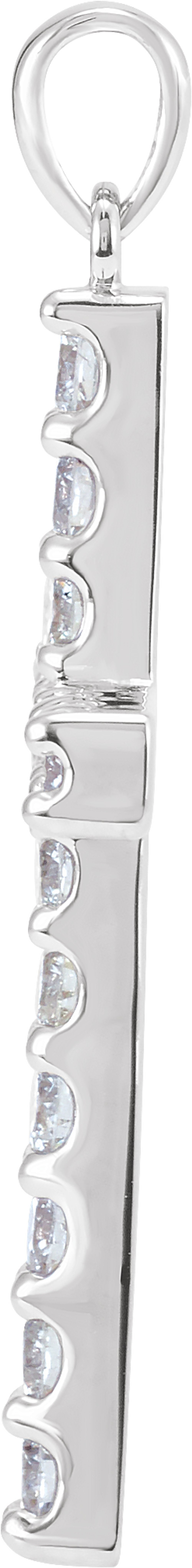 14K White Gold 1/4 CTW Natural Diamond Cross Pendant