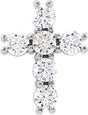 14K White 1/3 CTW Natural Diamond Cross Pendant