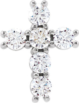 14K White 1/3 CTW Natural Diamond Cross Pendant