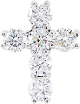 14K White 9/10 CTW Natural Diamond Cross Pendant