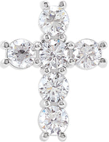 14K White 1 1/6 CTW Natural Diamond Cross Pendant