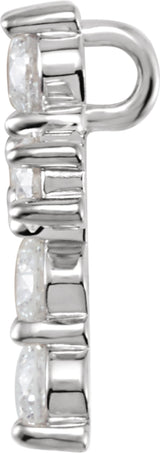 14K White Gold 3/4 CTW Natural Diamond Cross Pendant