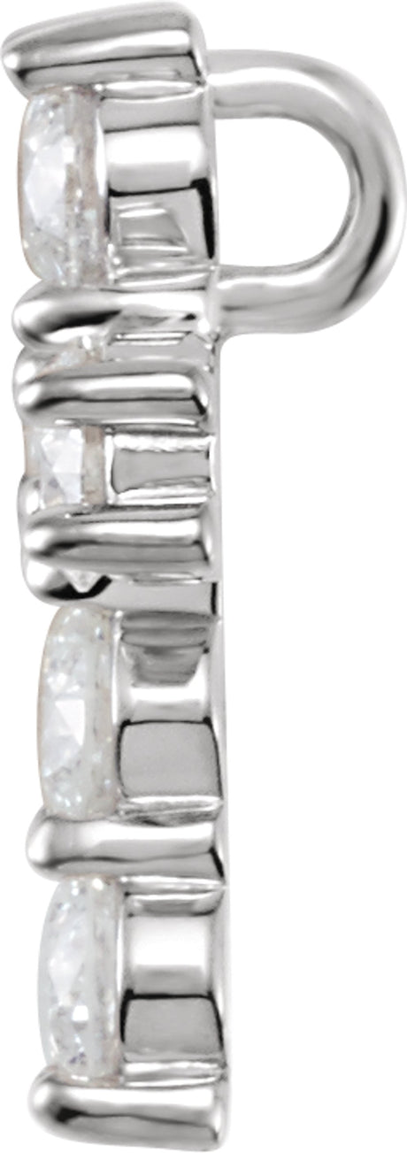 14K White Gold 3/4 CTW Natural Diamond Cross Pendant