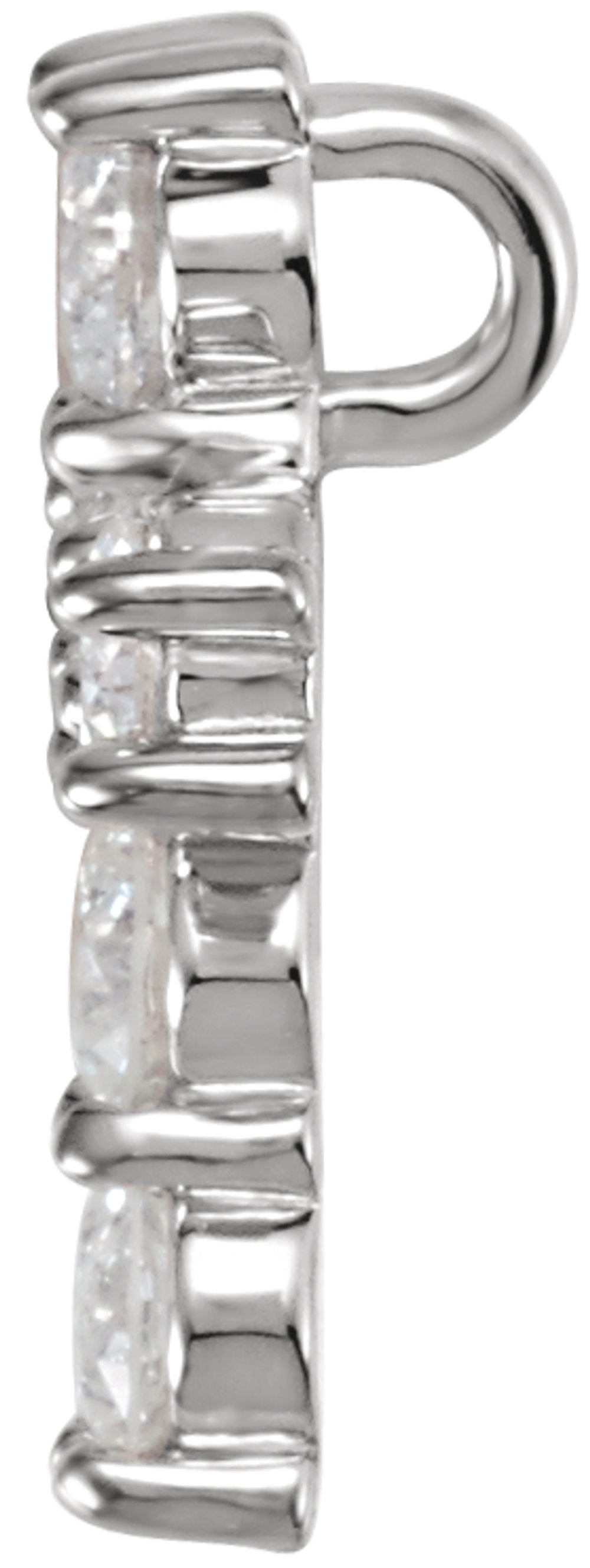 14K White Gold 1/2 CTW Natural Diamond Cross Pendant
