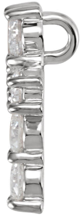 14K White Gold 1/2 CTW Natural Diamond Cross Pendant