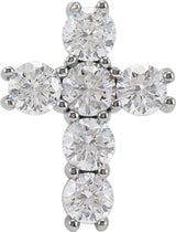 14K White Gold 1 3/8 CTW Natural Diamond Cross Pendant